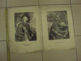 Інше Другое ^/--/^ большая автолитография серова александр суворов, александр невский 1945 лот 2 шт № 8114 ^_^^^ велика автолітографія сірова олександр суворов, олександр невський 1945 лот 2 шт No 8114 - фото фото фото