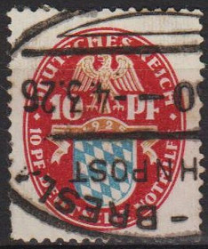 Веймарська республіка Веймарская республика ^/--/^ 1925 - Німеччина - Допомога - Герби - Баварія Mi.376 _7,50 € ^_^^^ 1925 - Германия - Помощь - Гербы - Бавария Mi.376 _7,50 € - фото фото фото