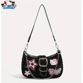 Клатчі Клатчи ^/--/^ Чорна сумка на плече Sanrio Hello Kitty Y /--/ 2 /--/ K з ланцюжком ^_^^^ Черная сумка на плечо Sanrio Hello Kitty Y /--/ 2 /--/ K с украшениями - фото фото фото