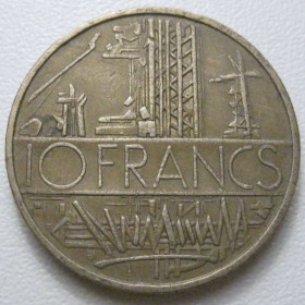 Франція Франция ^/--/^ Франція 10 франків 1976 року 42142 ^_^^^ Франция 10 франков 1976 года 42142 - фото фото фото