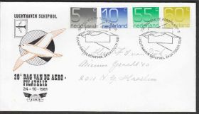 Європа Европа ^/--/^ Нидерланды 1981 20-й ДЕНЬ АЭРОФИЛАТЕЛИИ АВИАЦИЯ ВОЗДУШНЫЙ ТРАНСПОРТ ПОЧТА ПТИЦА ЧАЙКА ХК СГ ^_^^^ Нідерланди 1981 20-й день аерофілії авіації повітряний транспорт пошти птаха Чайка ХК ЗГ - фото фото фото