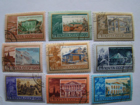 СРСР - СССР - ^/--/^ СССР, Михель  (2009), 3609-3614,3616,3632,3681. Памятные ленинские места в СССР. ^_^^^ СРСР, Міхель (2009), 3609-3614,3616,3632,3681. Пам'ятні ленінські місця в СРСР. - фото фото фото