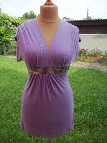 Футболки Футболки ^/--/^ Prom          ( 44 р )  AMISU Футболка майка туника Новая Оригинал ^_^^^ Prom ( 44 р ) AMISU Футболка майка туніка Нова Оригінал - фото фото фото