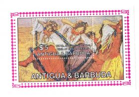 Мистецтво Искусство ^/--/^ NM Искусство .   Антигуа и Барбуда  1984 г MNH  - Дега 150 лет - ^_^^^ Антигуа і Барбуда 1984 MNH - Дега 150 років - фото фото фото