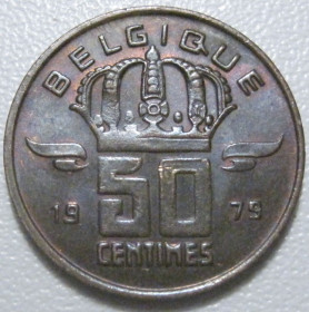 Бельгія Бельгия ^/--/^ Бельгія 50 сантимів 1979 року Belgique 42472 ^_^^^ Бельгия 50 сантимов 1979 года Belgique 42472 - фото фото фото