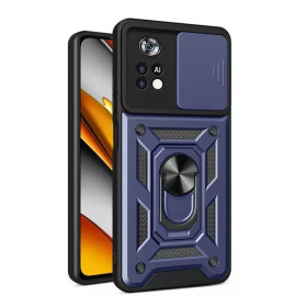 Чохли, бампера Чехлы, бампера ^/--/^ Чохол Fiji Camera Defence для Poco M /--/ 4 Pro бампер із захистом камери та підставкою Dark Blue ^_^^^ Чехол Fiji Camera Defence для Poco M /--/ 4 Pro бампер с защитой камеры и подставкой Dark Blue - фото фото фото