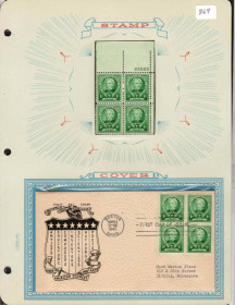 Північна Америка Северная Америка ^/--/^ США 1940  г - 5 квартблоков MNH +  5 КПД  ХМК  с квартблоком - 5 сканов - личности ^_^^^ США 1940 р - 5 квартблоків MNH + 5 ККД ХМК з квартблоком - 5 сканів - особистості - фото фото фото
