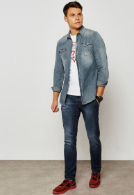 Сорочки Рубашки ^/--/^ Новая рубашка джинсовая слим &amp;apos;Guess&amp;apos; 50 /--/ р ^_^^^ Нова сорочка джинсова злим &amp;apos;Guess &amp;apos; 50 /--/ р - фото фото фото