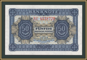 Німеччина Германия ^/--/^ Германия  (ГДР) 50 пфенингов 1948 P-8  (8 /--/ b) UNC ^_^^^ Німеччина (НДР) 50 пфенінгів 1948 P-8 (8 /--/ b) UNC - фото фото фото