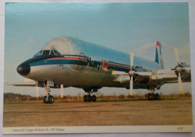 Іноземні Иностранные ^/--/^ Открытка Самолет HeavyLift Cargo Airlines CL-44 Guppy  (Great Britain) ^_^^^ Літак HeavyLift Cargo Airlines CL-44 Guppy (Great Britain) - фото фото фото