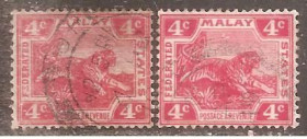 Інші країни Другие страны ^/--/^ Малайская федерация 1919 Sc.44,44 /--/ b гаш. ^_^^^ Малайська федерація 1919 Sc.44,44 /--/ b гаш. - фото фото фото