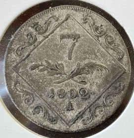 Австро-Угорщина Австро-Венгрия ^/--/^ Австро-Угорщина. 7 крейцерів 1802 р.        (А) ^_^^^ Австро-Венгрия. 7 крейцеров 1802 г. (А) - фото фото фото