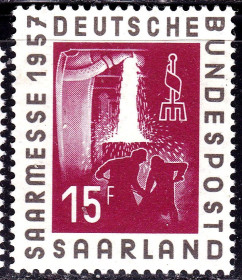 Інше Другое ^/--/^ СААР / SAAR  1957 г MNH - сталевары ^_^^^ СААР / SAAR 1957 MNH - сталевари - фото фото фото