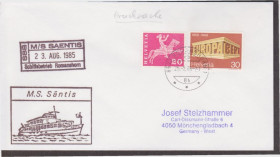 Європа Европа ^/--/^ Швейцария 1985 КОРАБЕЛЬНОЕ ГАШЕНИЕ СУДНО КОРАБЛЬ M/S SAENTIS ТОРГОВЫЙ ФЛОТ КОРАБЕЛЬНАЯ ПОЧТА ^_^^^ Швейцарія 1985 КОРОБЕЛЬНЕ ГАШЕННЯ СУДНО КОРАБЛЬ M/S SAENTIS ТОРГОВИЙ ФЛОТ КОРАБЕЛЬНА ПОШТА - фото фото фото