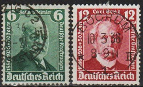 Третій Рейх (-) Третий Рейх (-) ^/--/^ 1936 - Рейх - Даймлер-Бенц Mi.604-605  _2,50 € ^_^^^ 1936 - Рейх - Даймлер-Бенц Mi.604-605 _2,50 € - фото фото фото
