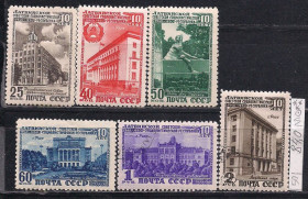 СРСР - СССР - ^/--/^ СССР, 1950 г., распродажа коллекции, история, 10 лет Латвийской ССР, серия &amp;quot;микс&amp;quot; ^_^^^ СРСР, 1950 р., розпродаж колекції, історія, 10 років Латвійської РСР, серія &amp;quot;мікс &amp;quot; - фото фото фото