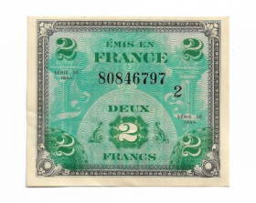 Франція Франция ^/--/^ FRANCE Союзническая оккупация Франции 2 франка 1944 Сохран. 2-й выпуск! ^_^^^ FRANCE Союзницька окупація Франції 2 франки 1944 Збереж. 2-й випуск! - фото фото фото