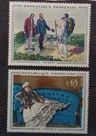 Мистецтво Искусство ^/--/^ Франция  1962 г - Французское искусство, негаш, 3 шт  (см.фото) ^_^^^ Франція 1962 р. - Французьке мистецтво, негаш, 3 шт. - фото фото фото