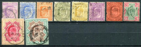 Великобританія Великобритания ^/--/^ БРИТ. КОЛН. 1902 г. КОРОЛЬ ЭДУАРД VII. ИНДИЯ. ИНТЕРЕСНЫЕ ГАШЕНИЯ. ФУНТОВКИ ПО ГИБОНСУ. ^_^^^ Брит. Колн. 1902 р. Король Едвард VII. Індія. Цікаві гасіння. Фунтування по ГИБОНСУ. - фото фото фото