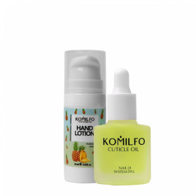 Засоби по догляду за нігтями Средства по уходу за ногтями ^/--/^ Komilfo Gift Hand Lotion Pineapple, 10 мл и масло для кутикулы, 8 мл ^_^^^ Komilfo Gift Hand Lotion Pineapple, 10 мл і олія для кутикули, 8 мл - фото фото фото