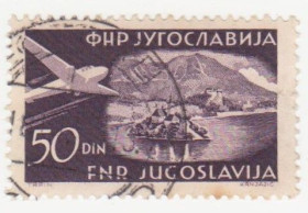Балканський півострів Балканский полуостров ^/--/^ Югославия 1951 г. № 683 гашеная ^_^^^ Югославія 1951 р. No 683 гашена - фото фото фото