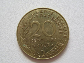 Франція Франция ^/--/^ Франция 20 сантимов 1987 года 9741 ^_^^^ Франція 20 сантимів 1987 року 9741 - фото фото фото
