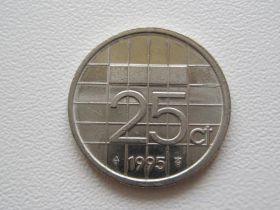 Нідерланди Нидерланды ^/--/^ Нидерланды 25 центов 1995 года 23323 ^_^^^ Нідерланди 25 центів 1995 року 23323 - фото фото фото