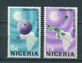 Освоєння космосу Освоение космоса ^/--/^ Нигерия 1965 Mi.164-165 Satellite MNH ^_^^^ Нігерія 1965 Mi.164-165 Satellite MNH - фото фото фото