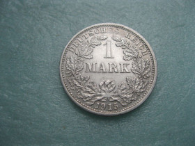 Німецька імперія (-) Германская империя (-) ^/--/^ Германская империя 1 марка 1915 г. Монетный двор F .Серебро .Оригинал. Отличный сохран. XF -UNC ^_^^^ Німецька імперія 1 марка 1915 Монетний двір F. Срібло. ХF-UNC - фото фото фото