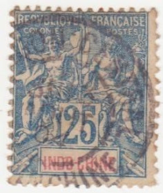 Франція Франция ^/--/^ Франция  (  Индокитай   )  1899 г. № 20  гашеная ^_^^^ Франція (Індокитай) 1899 р. No 20 гашена - фото фото фото