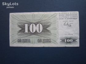 Балканський півострів Балканский полуостров ^/--/^ Банкнота 100 динарів Боснія і Герцеговина 1992 з обігу ^_^^^ Банкнота 100 динаров Босния и Герцеговина 1992 из обращения - фото фото фото