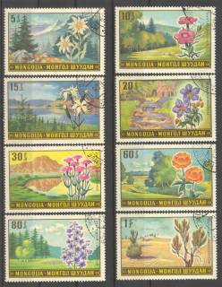 Флора Флора ^/--/^ Монголия 1969 флора цветы Mi 549-556 ^_^^^ Монголія 1969 флора квіти Mi 549-556 - фото фото фото