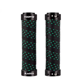 Рулі, виноси, гріпси Рули, выносы, грипсы ^/--/^ Грипси Toopre PU Lock 130 мм, чорний із зеленим (FHD-green) ^_^^^ Грипсы Toopre PU Lock 130 мм, черный с зеленым (FHD-green) - фото фото фото