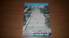 Інше Другое ^/--/^ ДМПК. 1977 Одесса Потемкинская лестница, троллебус, чистая ^_^^^ ДМПК. 1977 Одеса Потьомкінські сходи, тролебус, чиста - фото фото фото