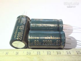 Конденсатори Конденсаторы ^/--/^ Конденсатор NICHICON 2200 /--/ мкФ 63 /--/ В 2200 /--/ uF 63 /--/ V 105 /--/ С 1 /--/ шт - лот - фото фото фото
