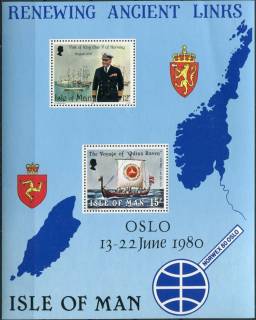 Великобританія Великобритания ^/--/^ Мэн 1980 Великобритания Норвегия викинги транспорт флот корабль герб карта Mi блок 4 MNH ^_^^^ 1980 — Велика Британія Норвегія вікінги транспорт флот — герб карта Mi блок 4 MNH - фото фото фото