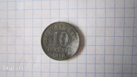 Веймарська республіка (-) Веймарская республика (-) ^/--/^ 10 ПФЕНИНГОВ 1919 Г. ^_^^^ 10 ПФЕНІНГОВ 1919 - фото фото фото