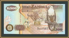 Замбія Замбия ^/--/^ Замбия 500 квача 1992 P-39  (39 /--/ a) UNC ^_^^^ Замбія 500 квача 1992 P-39 (39 /--/ a) UNC - фото фото фото