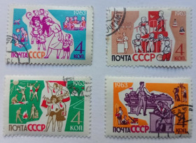 СРСР - СССР - ^/--/^ СССР 1963 Советские дети, гашеные (I) ^_^^^ СРСР 1963 Радянські діти, гашені (I) - фото фото фото