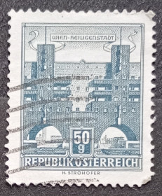 Архітектура Архитектура ^/--/^ Австрия 1959 г - Архитектура. Фон-Хайлигенштадт  (Wien-Heiligenstadt), гаш - фото фото фото