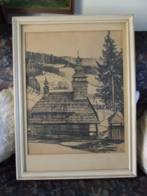 Картини, Гравюри, Живопис та Графіка Картины, Гравюры, Живопись и Графика ^/--/^ Нар.худ.укр. Шолтес С.  раз. 75 х 55 см. к.туш . 1969 гг. Закарпатская школа. ^_^^^ Нар.худ.укр. Шолтес С. раз. 75 х 55 см. к.туш. 1970 рр. Закарпатська школа. - фото фото фото