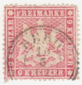 Німеччина до  року Германия до  года ^/--/^ Германия    (Вюртемберг) 1860 г. № 19 гашеная ^_^^^ Німеччина (Вюртемберг) 1860 р. No 19 гашена - фото фото фото