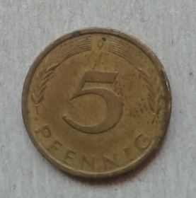 Інше Другое ^/--/^ Германия  ФРГ   5 пфенниг 1971 -D ^_^^^ Німеччина ФРН 5 пфеніг 1971 -D - фото фото фото