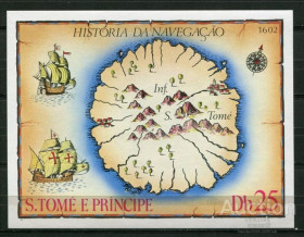 Інше Другое ^/--/^ Сан Томе St Thomas &amp;amp; Prince  Space 1979 M Bl.38 HISTORY OF NAVIGATION ^_^^^ Сан Томе St Thomas &amp;amp; Prince Space 1979 M Bl.38 HISTORY OF NAVIGATION - фото фото фото