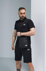 Шорти Шорты ^/--/^ Комплект мужской TNF: поло черное + шорты черные + борсетка черная ^_^^^ Комплект чоловічої TNF: поло чорне + шорти чорні + борсетка чорна - фото фото фото