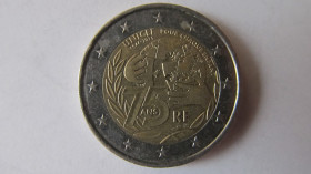 Франція Франция ^/--/^ 2 євро 2021 рік Франція.  75-річчя створення Юнісеф. ^_^^^ 2 евро 2021 год Франция. 75-летие создания Юнисеф. - фото фото фото