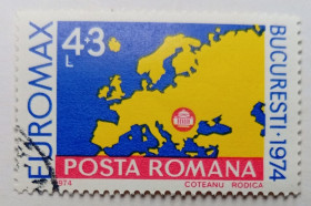 Румунія Румыния ^/--/^ Румыния 1974 Карта Европы, гашеная ^_^^^ Румунія 1974 Карта Європи, гашена - фото фото фото