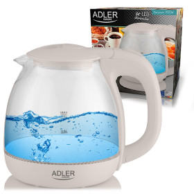 Електрочайники Электрочайники ^/--/^ Електрочайник Adler AD 1283 /--/ C Cappuccino – 1.0 л, 1100 Вт, скляний корпус, LED-підсвітка ^_^^^ Электрочайник Adler AD 1283 /--/ C Cappuccino – 1.0 л, 1100 Вт, стеклянный корпус, LED-подсветка - фото фото фото