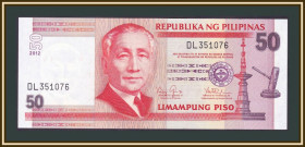 Філіппіни Филиппины ^/--/^ Филиппины 50 песо 2012 P-193  (193 /--/ d.2) UNC ^_^^^ Філіппіни 50 песо 2012 P-193 (193 /--/ d.2) UNC - фото фото фото