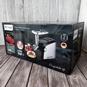 М'ясорубки Мясорубки ^/--/^ Електрична м’ясорубка Rainberg RB-673 /--/ A 3800 /--/ W із соковижималкою ^_^^^ Электрическая мясорубка Rainberg RB-673 /--/ A 3800 /--/ W с соковыжималкой - фото фото фото